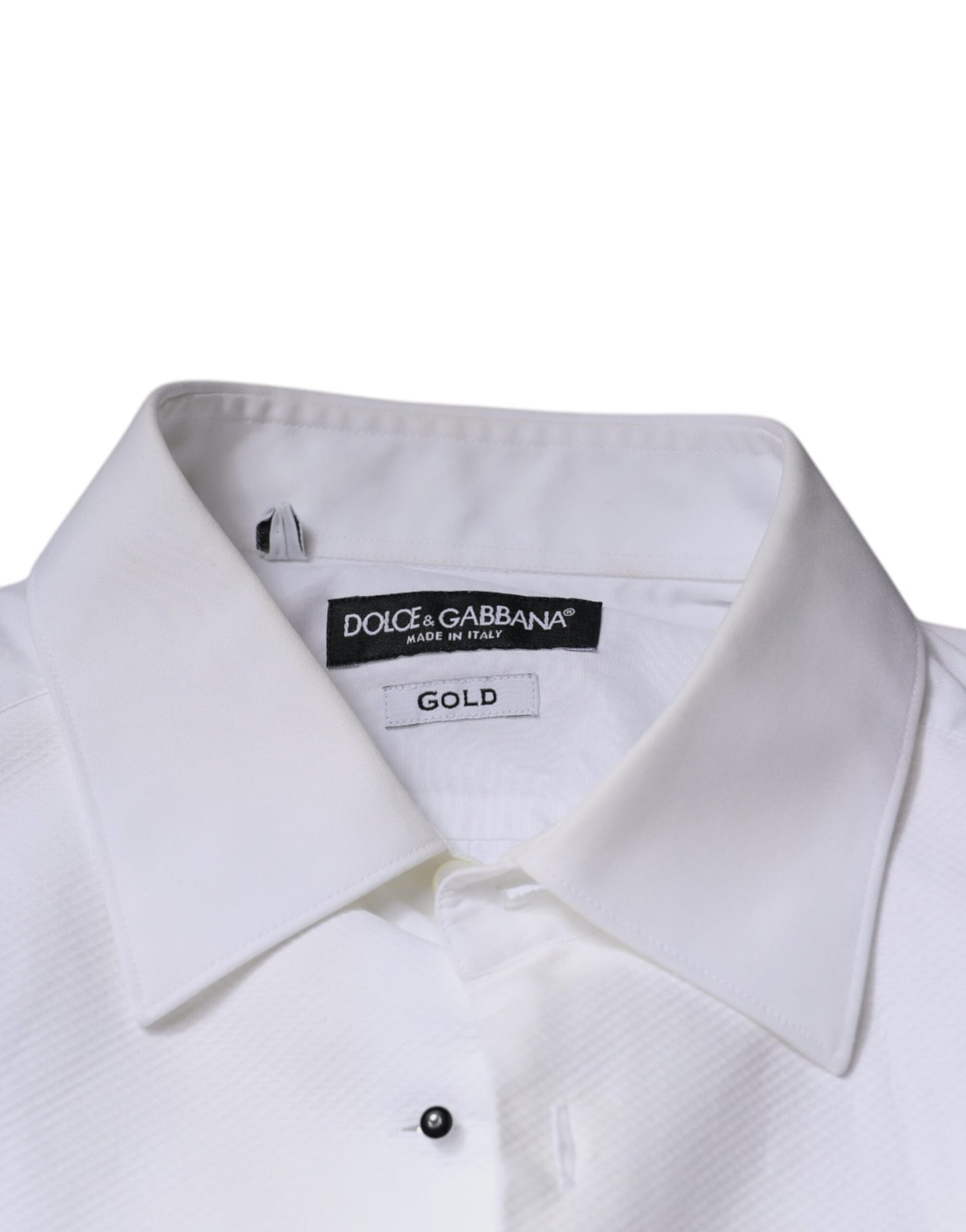 White Bib Cotton Poplin GOLD Men Formal Shirt