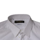 White Cotton Formal Men GOLD Dress Shirt