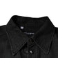 Black Logo Cotton Button Down Denim Shirt