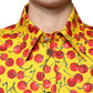 Yellow Cherry Button Down Men Casual Shirt