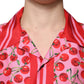 Pink Cherry Silk Button Down Casual Shirt