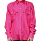 Pink Silk Collared Button Down Men Shirt