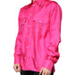 Pink Silk Collared Button Down Men Shirt