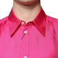 Pink Silk Collared Button Down Men Shirt