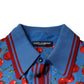 Blue Cherry Cotton Collared Men Polo T-shirt