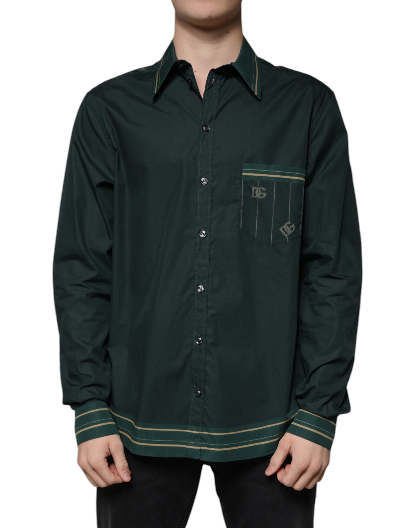 Green Logo Long Sleeve MARTINI Casual Shirt