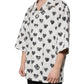 White Heart Print Short Sleeve Casual Shirt