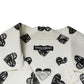 White Heart Print Short Sleeve Casual Shirt