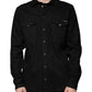 Black Cotton Collared Button Down Shirt