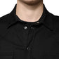 Black Cotton Collared Button Down Shirt