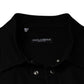 Black Cotton Collared Button Down Shirt