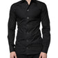 Black Cotton Formal Long Sleeves Dress Shirt