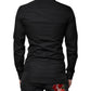 Black Cotton Formal Long Sleeves Dress Shirt