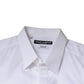 White Cotton Logo Formal Men GOLD Dress Shirt