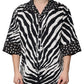 Black White Zebra Button Down Oversize Shirt