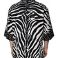 Black White Zebra Button Down Oversize Shirt