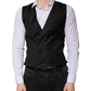 Black Wool Formal Dress Men Waistcoat Vest