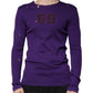 Purple Cotton Round Neck Pullover Men Sweater