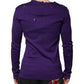 Purple Cotton Round Neck Pullover Men Sweater