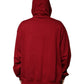 Red Cotton Hooded Zip Sweatshirt Sweater