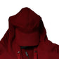 Red Cotton Hooded Zip Sweatshirt Sweater