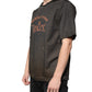 Brown Graphic Print Cotton Round Neck T-shirt