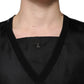 Black Cotton Square Neck Short Sleeve T-shirt