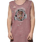 Brown Cotton Round Neck Sleeveless T-shirt