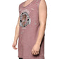 Brown Cotton Round Neck Sleeveless T-shirt