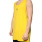 Yellow Cotton Round Neck Sleeveless T-shirt