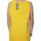 Yellow Cotton Round Neck Sleeveless T-shirt