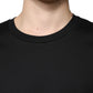 Black Cotton Crew Neck Short Sleeves T-shirt