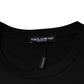 Black Cotton Crew Neck Short Sleeves T-shirt