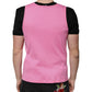 Pink Cotton Round Neck Sleeveless T-shirt