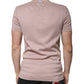 Brown Cotton Short Sleeves Round Neck T-shirt