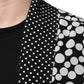 Black White Polka Dots Silk Men Casual Shirt