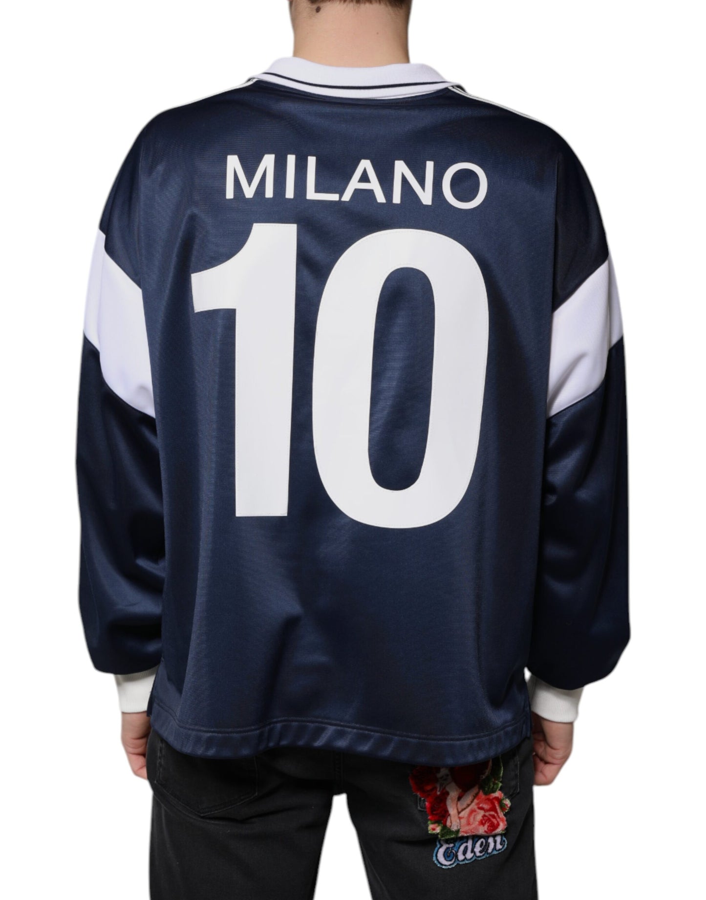 Blue White Milano Long Sleeve Jersey T-shirt