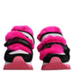 Black Pink Fur Embellished Sneakers Shoes