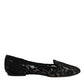 Black Taormina Lace Slip On Flats Shoes