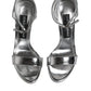 Silver Leather Platform Keira Sandals Shoes