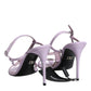 Lilac Leather Logo Ankle Strap Heels Sandals Shoes