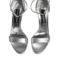 Silver Leather Platform Keira Sandals Shoes