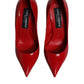 Red Patent Leather Stiletto Heels Pumps Shoes