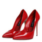 Red Patent Leather Stiletto Heels Pumps Shoes