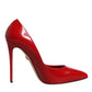 Red Patent Leather Stiletto Heels Pumps Shoes