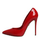 Red Patent Leather Stiletto Heels Pumps Shoes