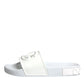 White Rubber Slides Sandals Beachwear Shoes