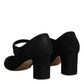 Black Suede Leather KEIRA Heels Pumps Shoes