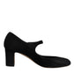 Black Suede Leather KEIRA Heels Pumps Shoes