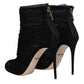 Black Mesh Stiletto Heels Ankle Boots Shoes